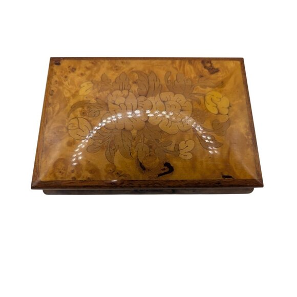 Vtg Reuge Swiss Musical Movement Wood Jewelry Box ~ Ireon Imports ~ Italy - Picture 2 of 15